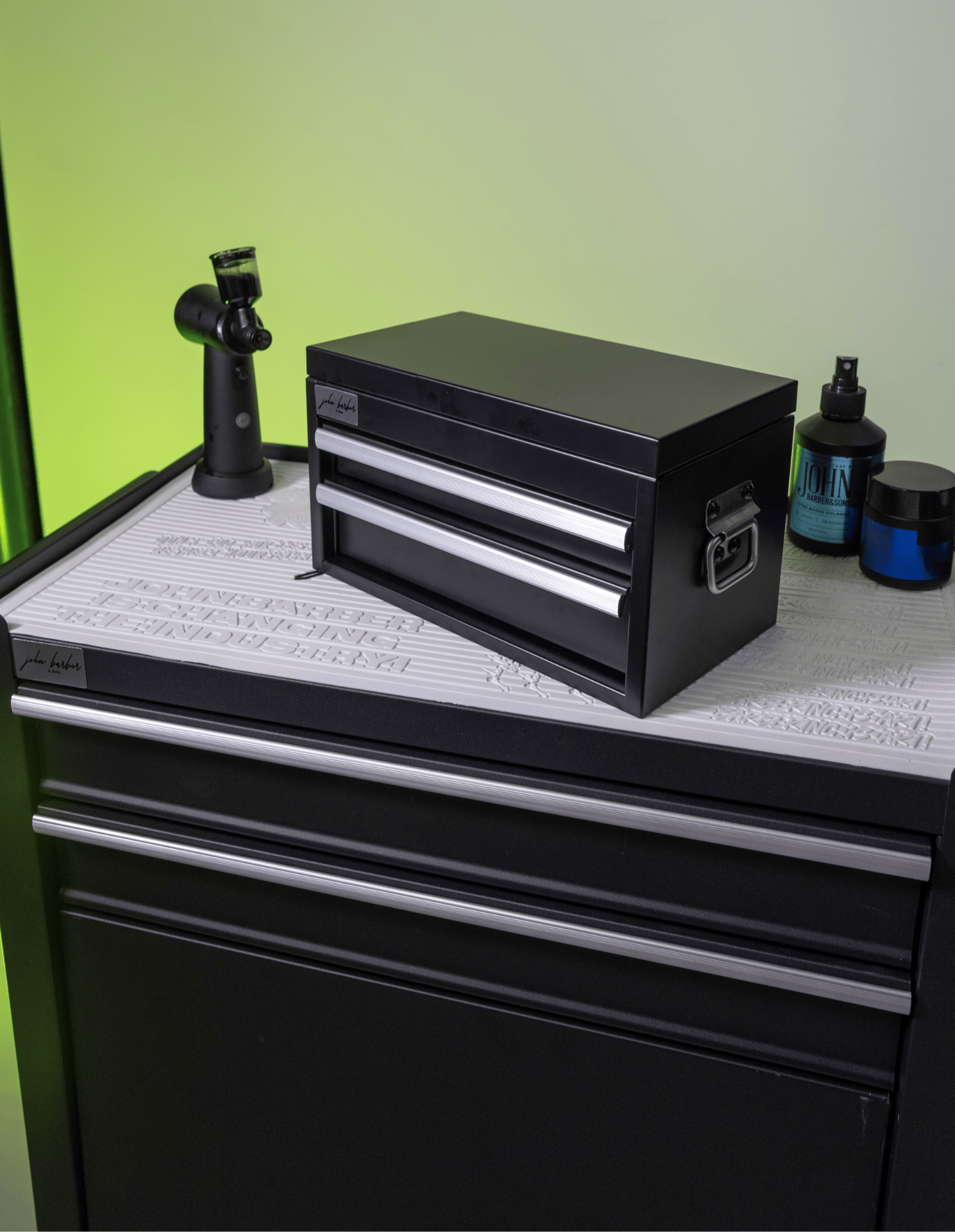 Mini Werkzeugschublade für Arbeitsplatte – Barber und Friseur Organizer.