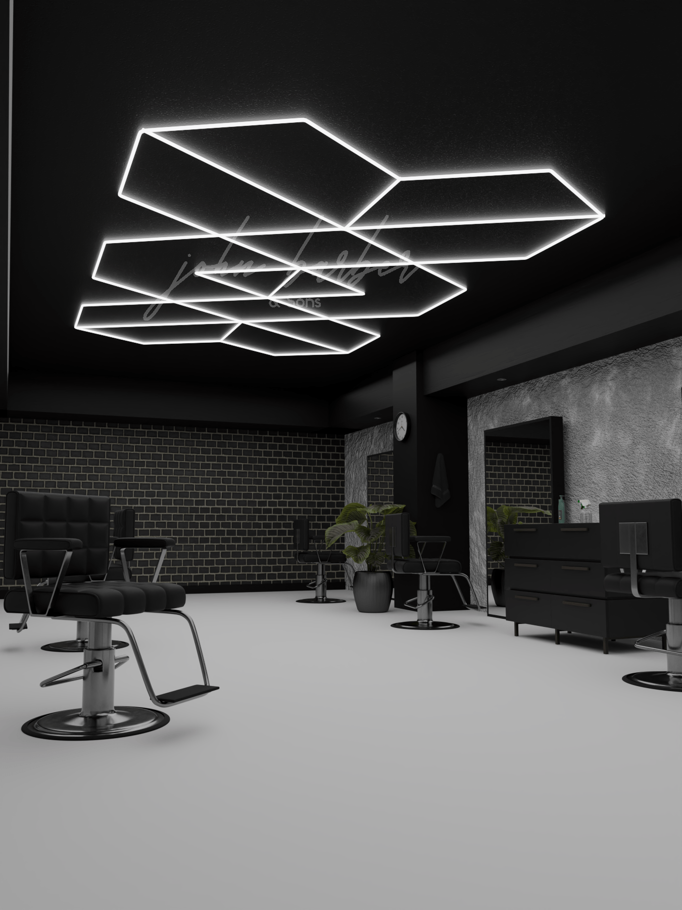 Brilliaray – Sharp-Beam LED Ceiling Light in Cold White 6500K