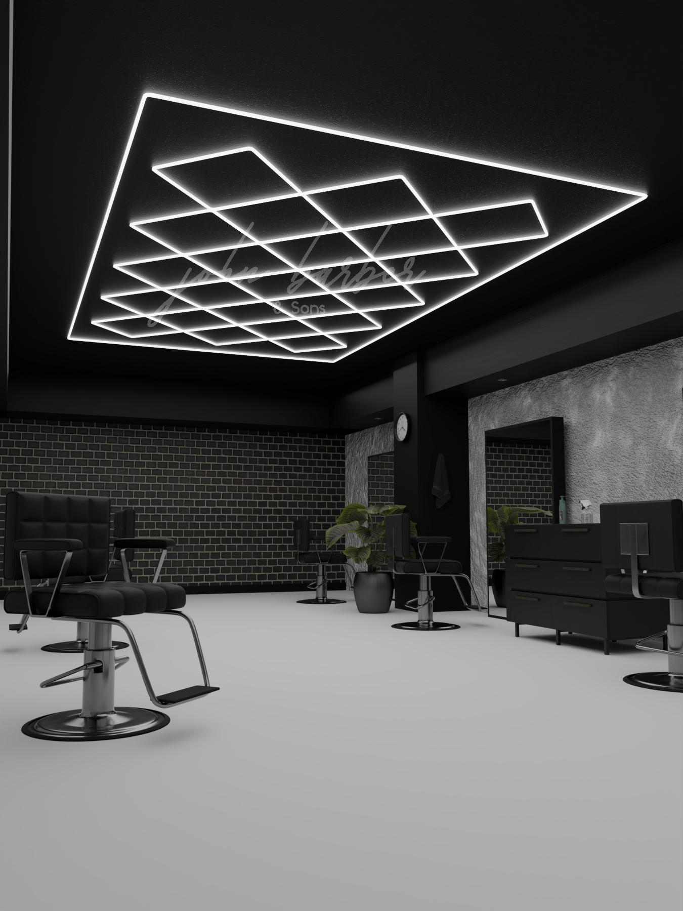 Brilliancea – Inramad LED-belysning med strukturerat diamantmönster (6500K)