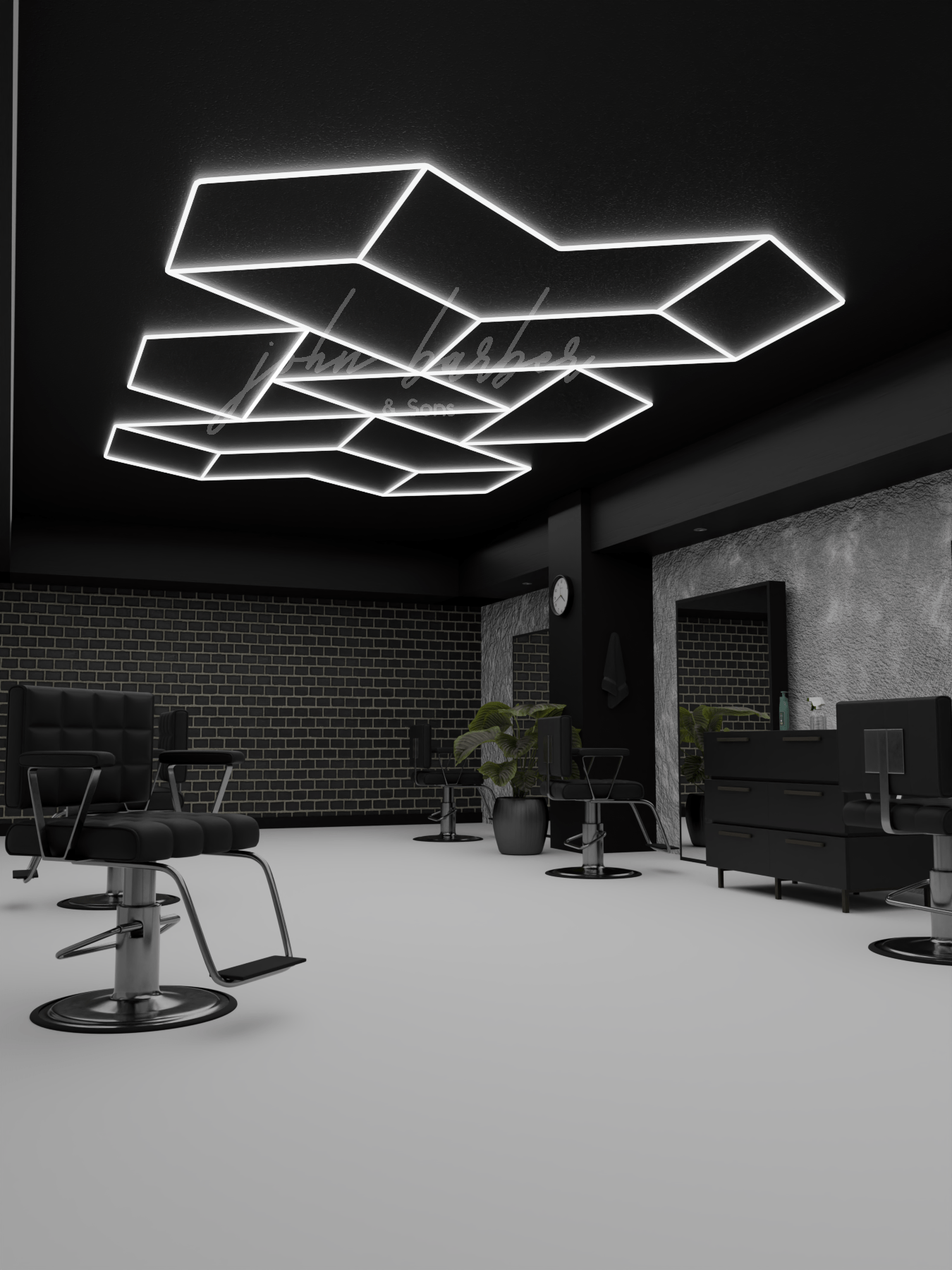 Gleamflare – Geometrisk LED-taklampa i kallvitt 6500K