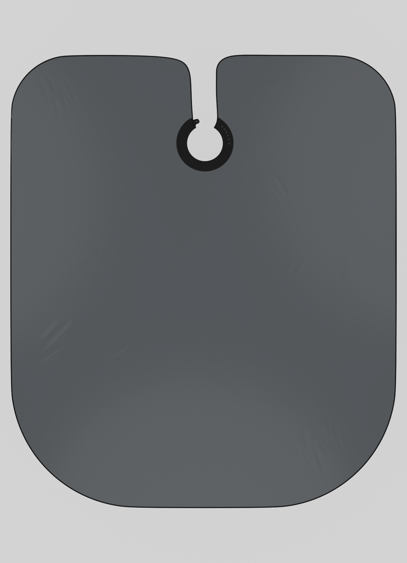 Premium Dark Gray Barber Cape in Soft Neoprene Collar and Button Closure