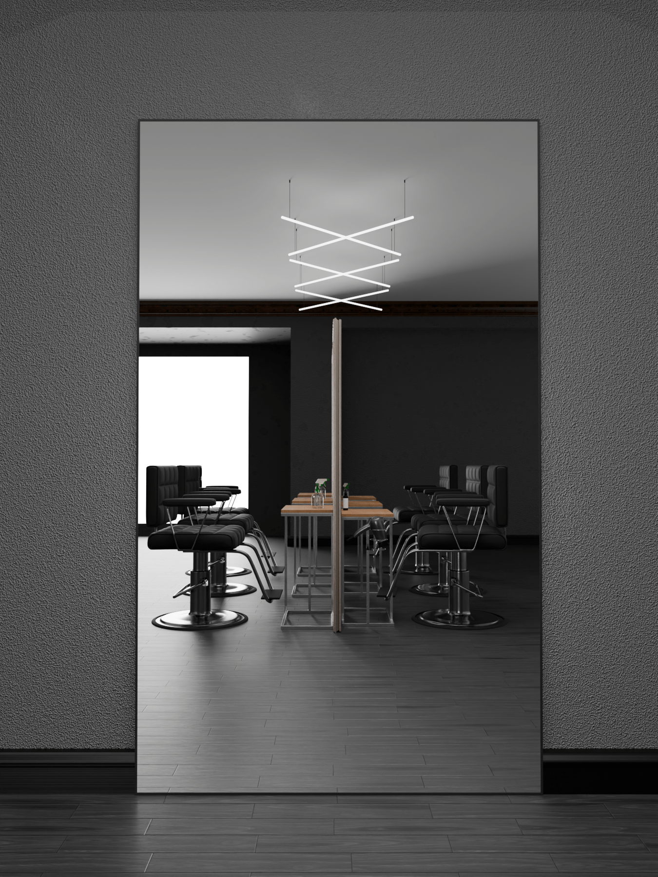 Barber Spiegel LED 200x120 cm für Barbershop und Friseursalon