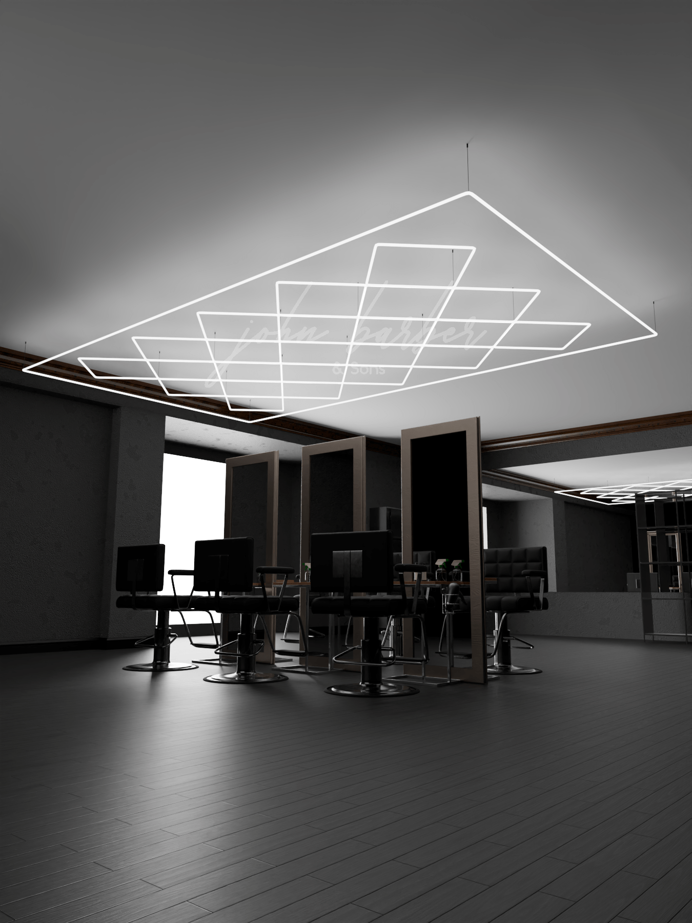 Brilliancea – Inramad LED-belysning med strukturerat diamantmönster (6500K)