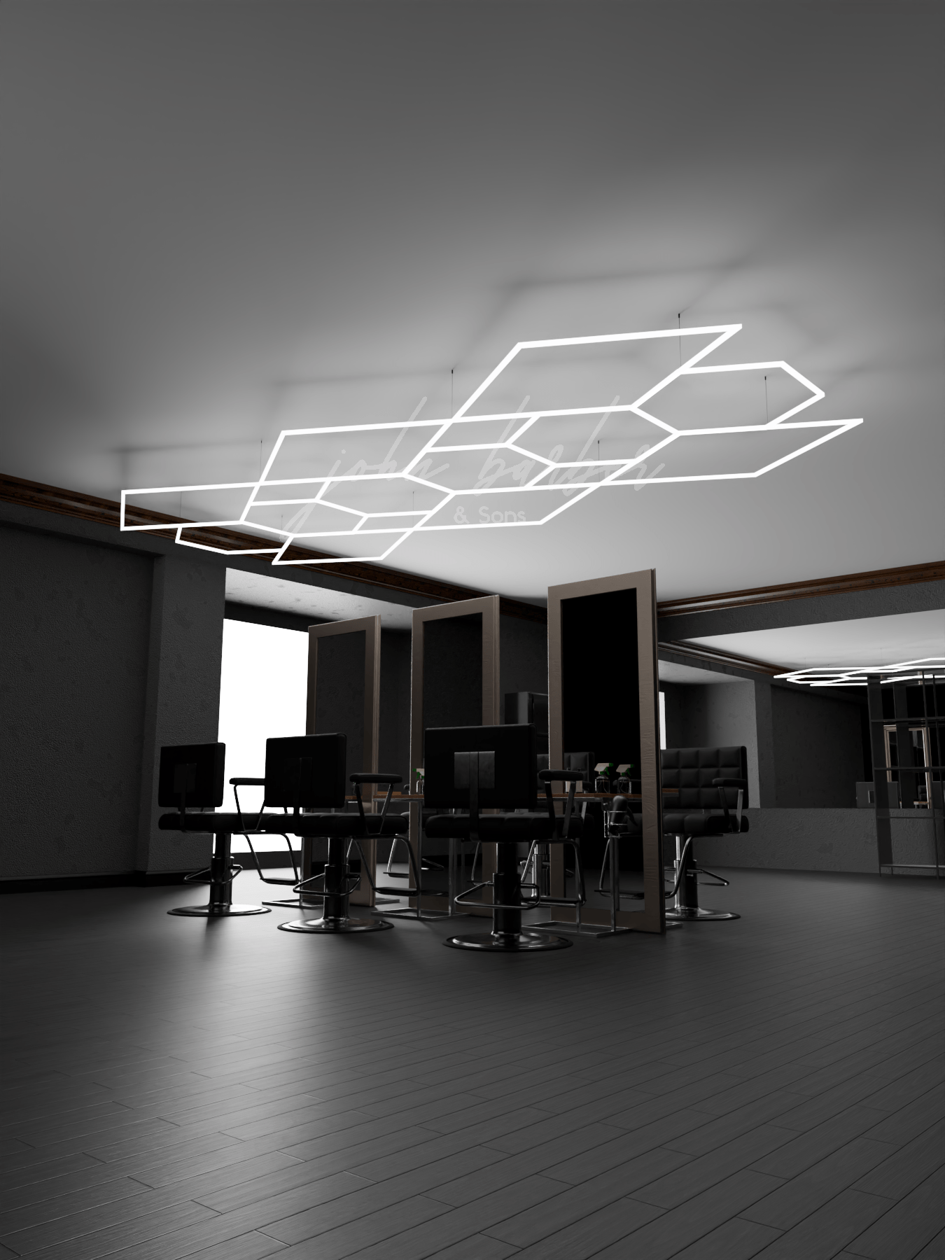 Raylumin LED lighting system in Geometric Polygon
