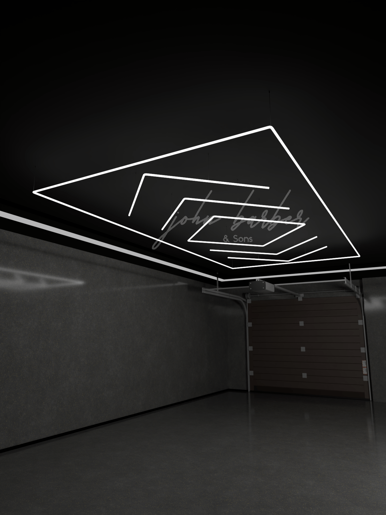 Gleamshine LED System 6500K in Pfeilform für moderne Deckenbeleuchtung