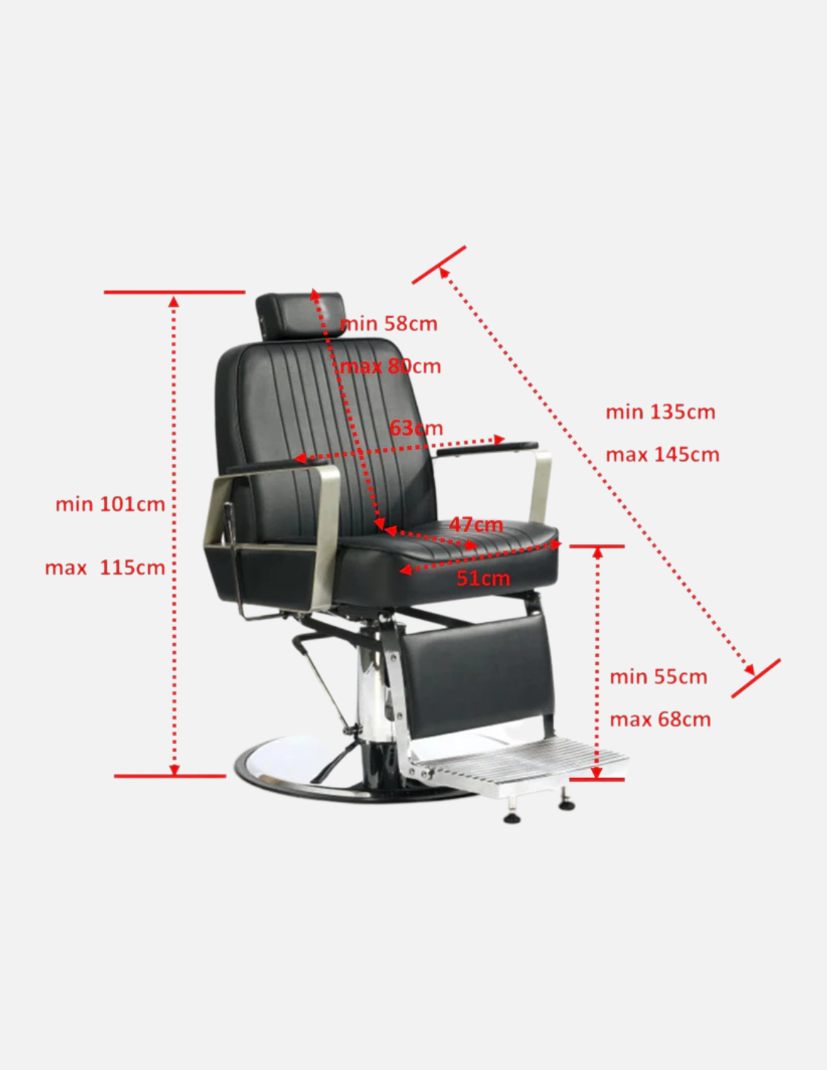 Plain Black Moosgrün Limited Edition barber chair for barbershop and salon use