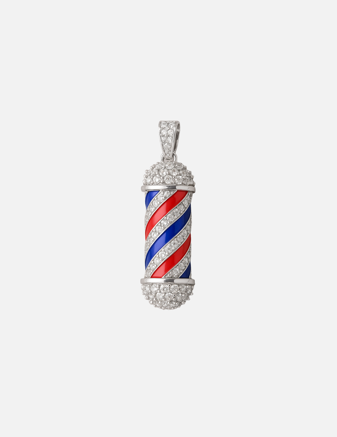 Barber Pole Kettenanhänger 925 Silber Gold oder Platin mit Diamanten oder Moissanite