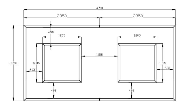 Glowrise – Luz LED rectangular con dos cuadrados (6500K)