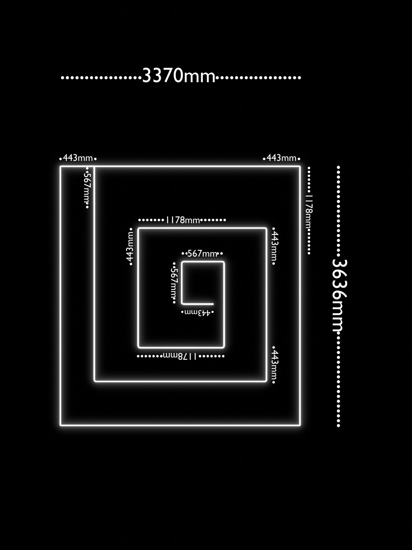 SNAKE – Dynamic Modular LED Ceiling Light in Cold White (6500K)