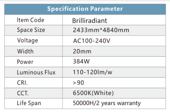 Brilliradiant – Framed V-Beam LED System 6500K