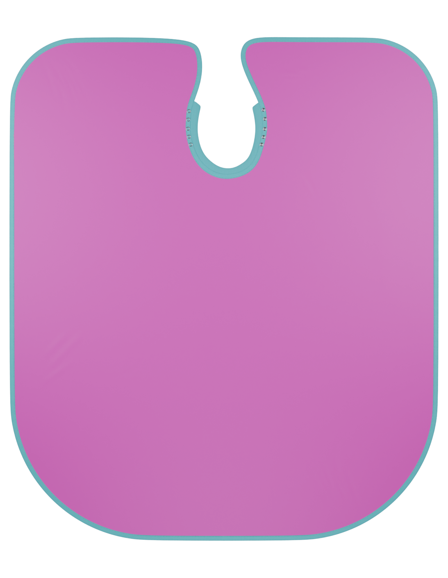 Elegant pink premium cape in turquoise trim with button closure