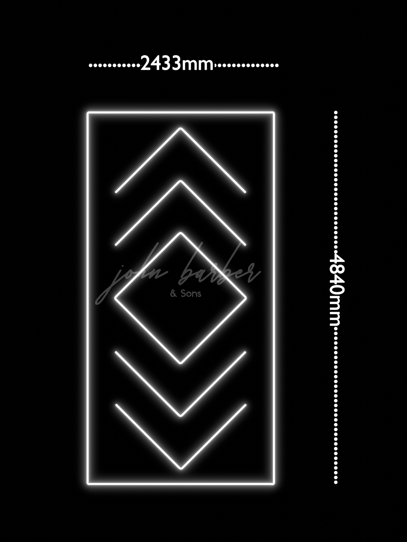 Gleamshine LED System 6500K in Pfeilform für moderne Deckenbeleuchtung