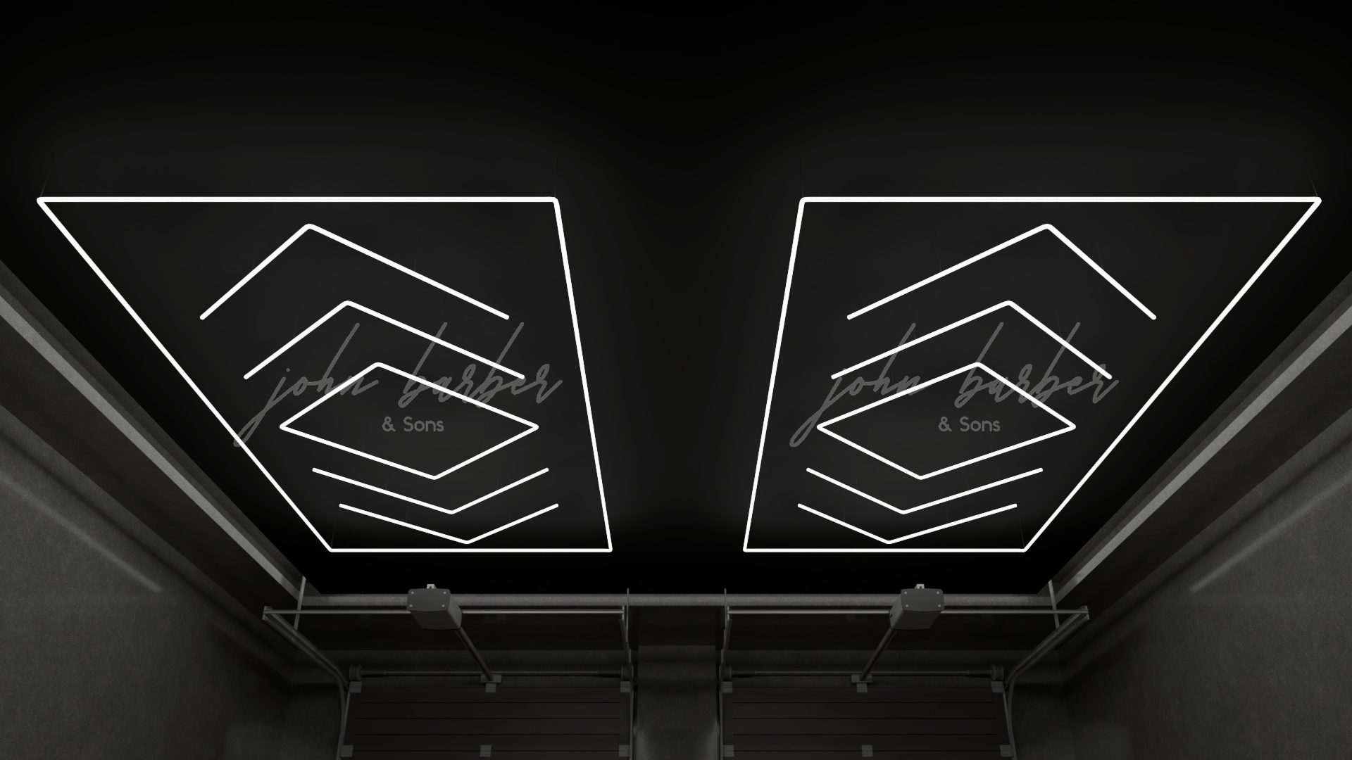 Gleamshine LED System 6500K in Pfeilform für moderne Deckenbeleuchtung