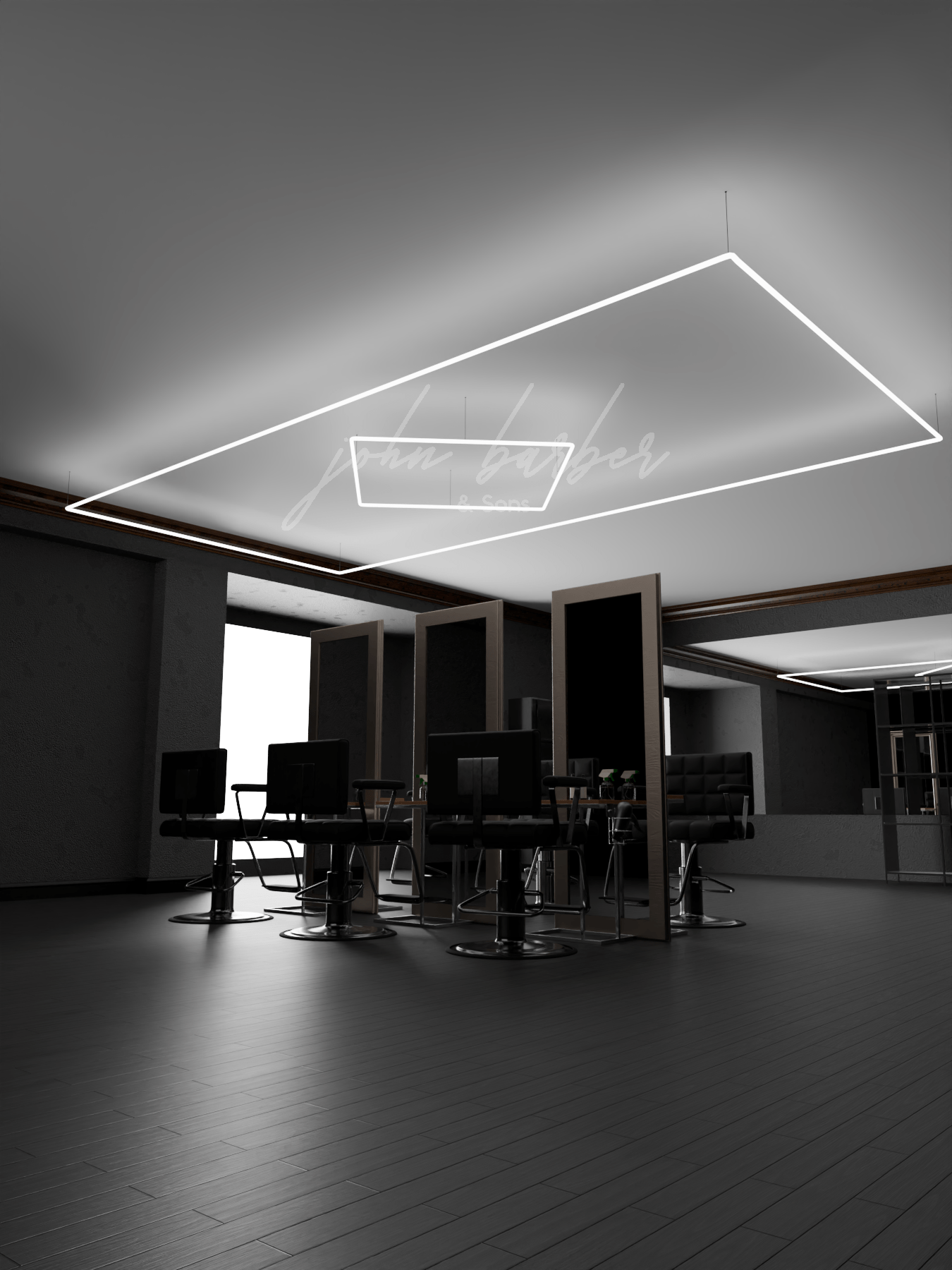 Glowbeam – Inramat kvadratiskt LED-belysningssystem i kallvitt 6500K