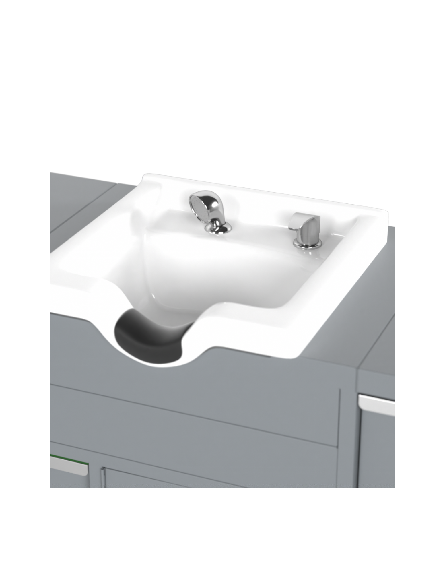 Berber Çalışma İstasyonu "Evolution" – Altı Renk Seçeneği ile Çalışma Alanı – UV Dezenfeksiyon – Lavabo – LED Işıklı Ayna