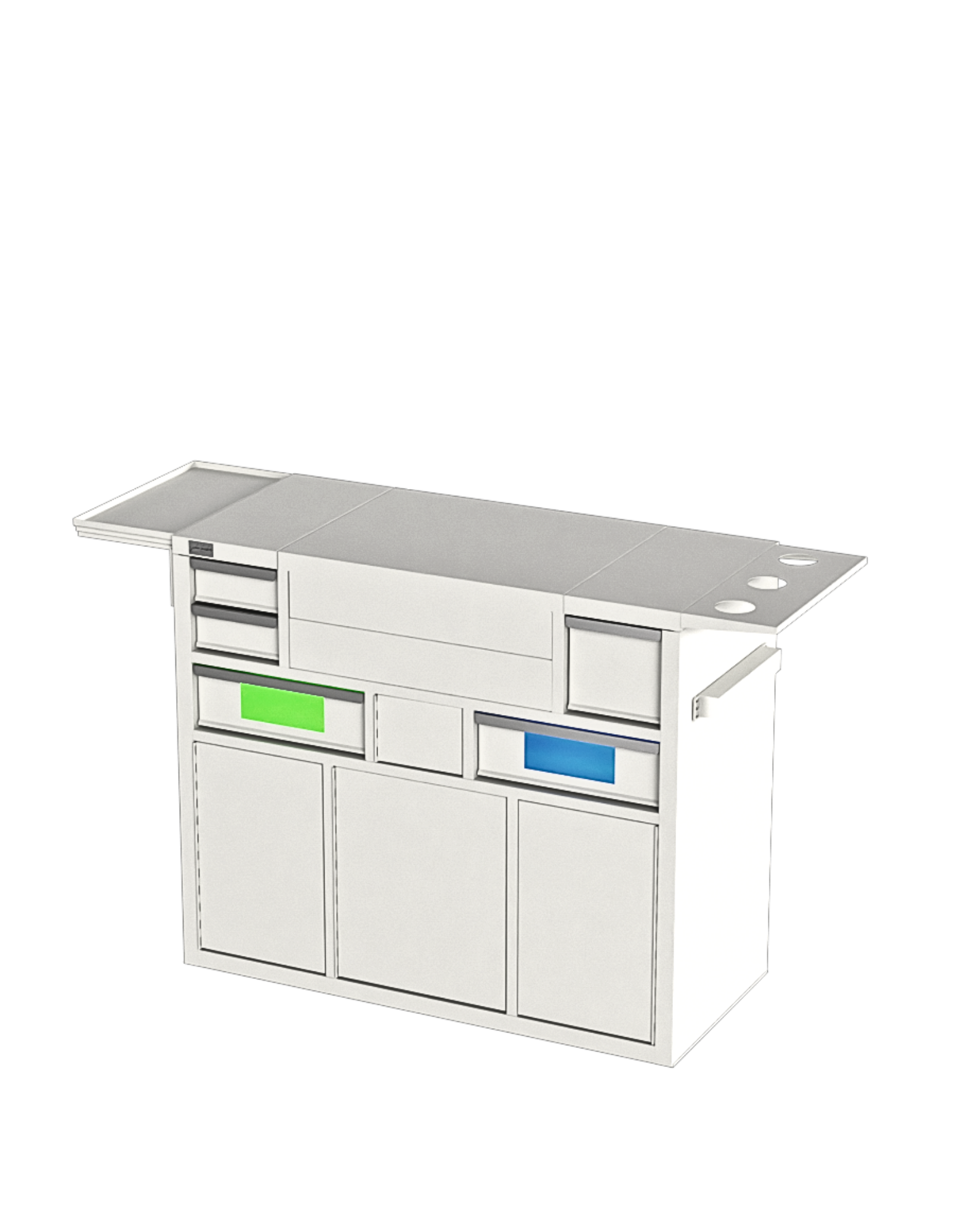 Berber Çalışma İstasyonu "Evolution" – Altı Renk Seçeneği ile Çalışma Alanı – UV Dezenfeksiyon – Lavabo – LED Işıklı Ayna