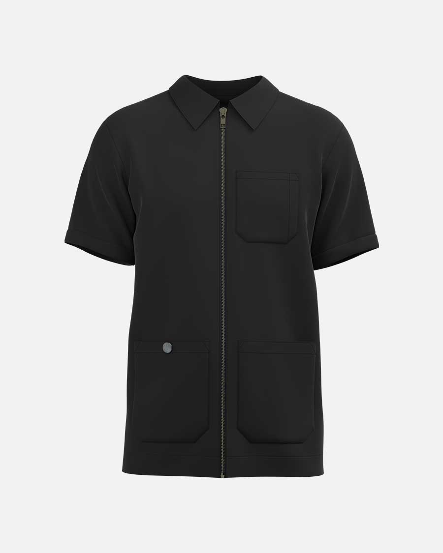 johnbarbersons Schwarz / S Zipper Coat , Kurzarm