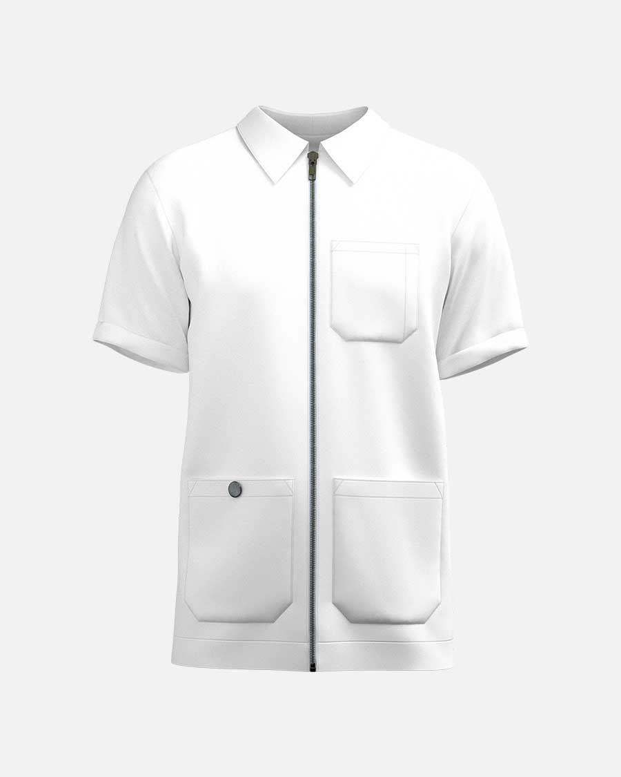 johnbarbersons Weiß / S Zipper Coat , Kurzarm