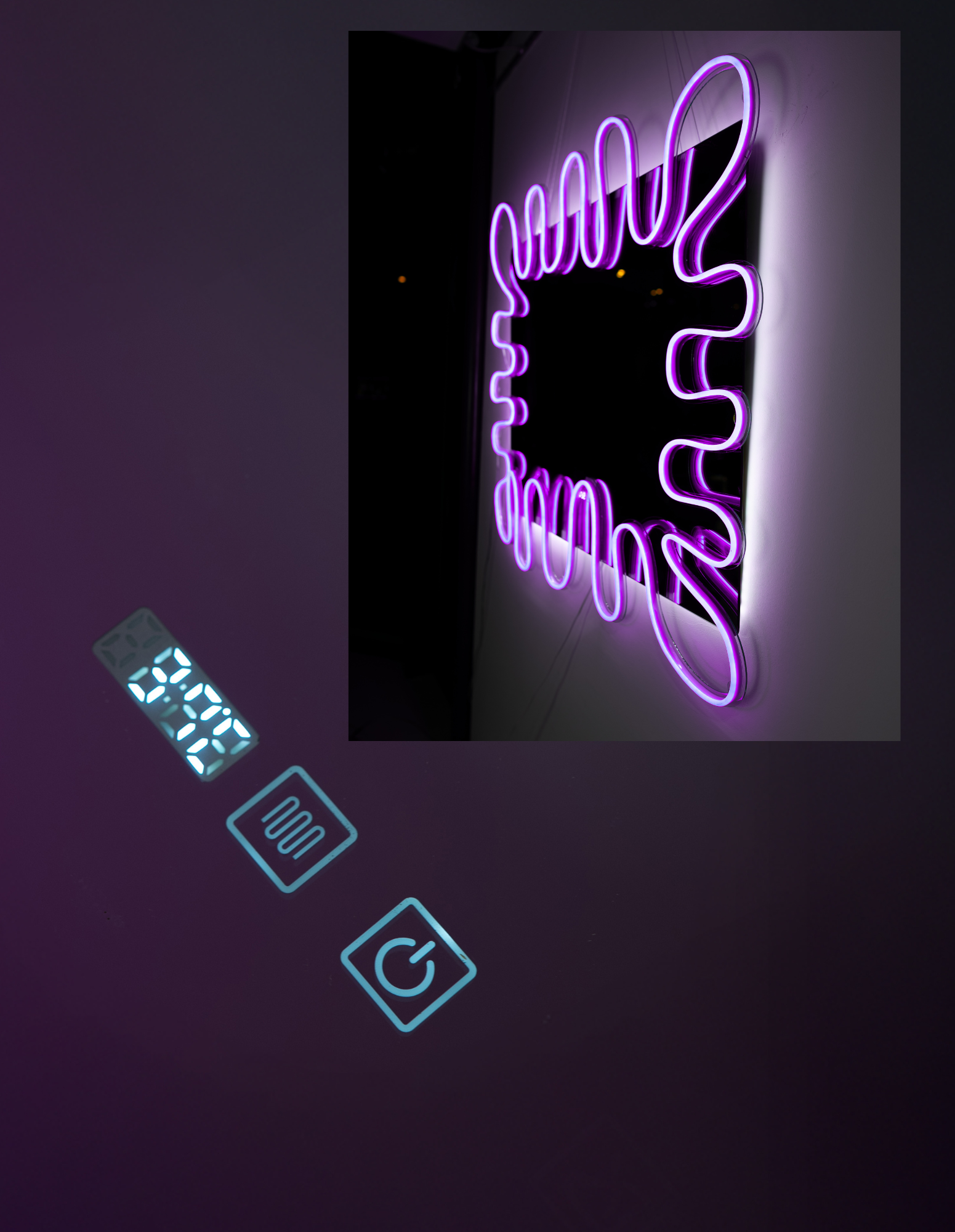 Neon Splash Mirror Frame with or without Mirror for Barbershops & Salons – Inspired by Barber Nils Studio