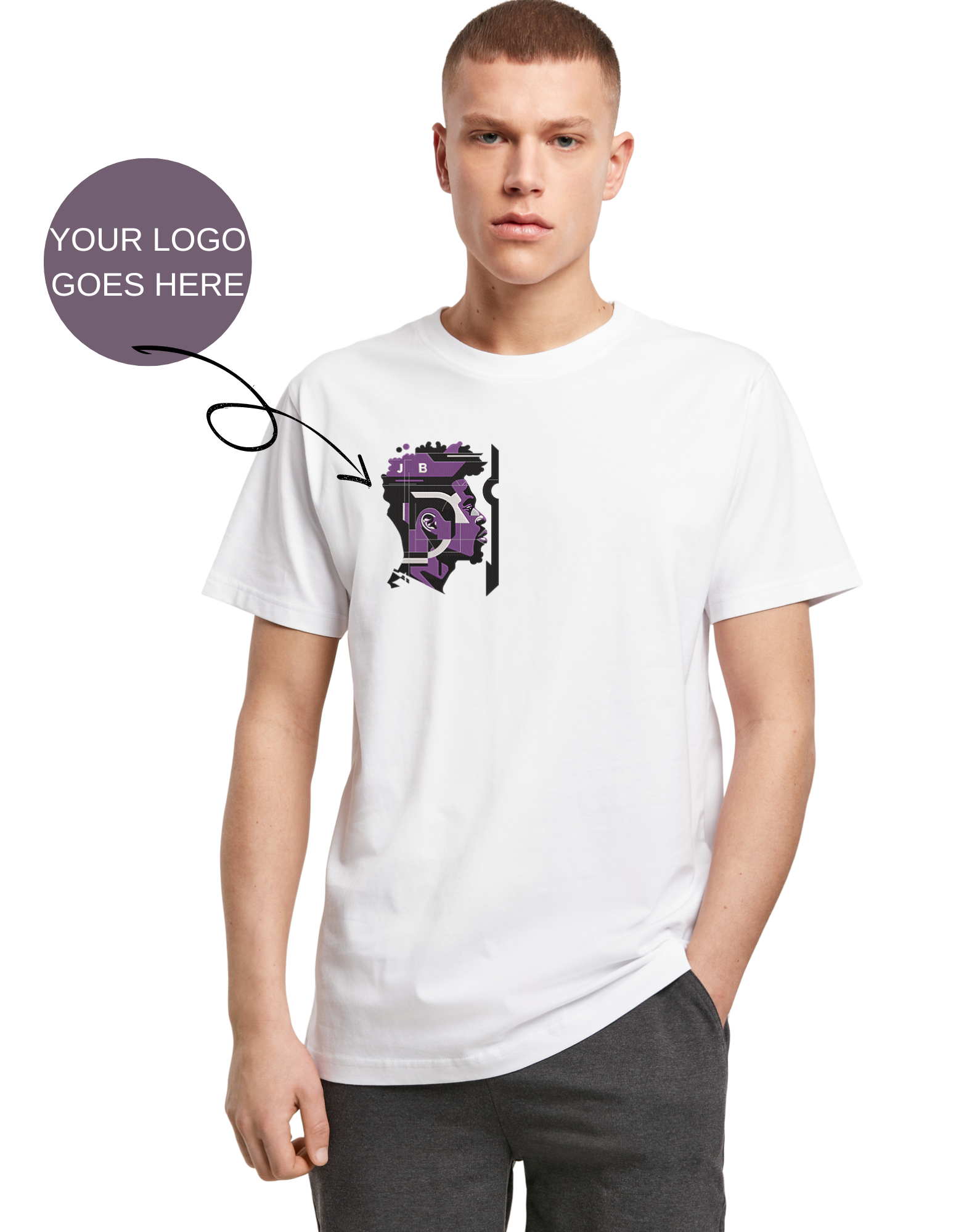 Milieuvriendelijk T-shirt met ronde hals en jouw logo