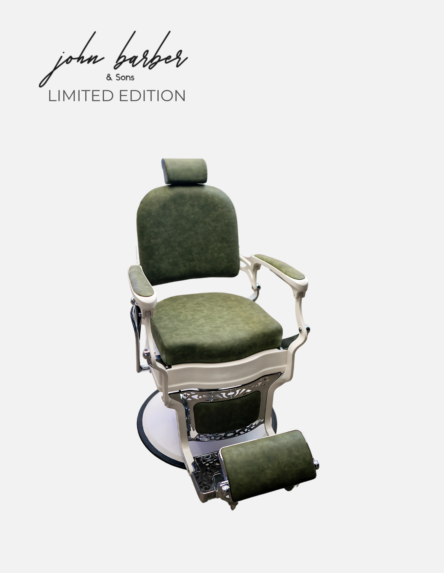 Klassisk barberarstol i smaragd LIMITED EDITION