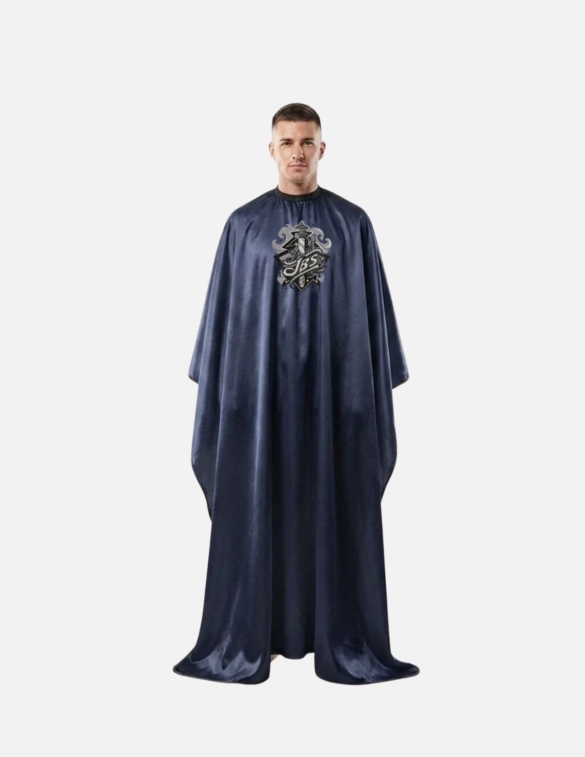 Premium satinbarberkappa med sidenlook – Broderad med din logotyp | Frisörkappa & satinkappa