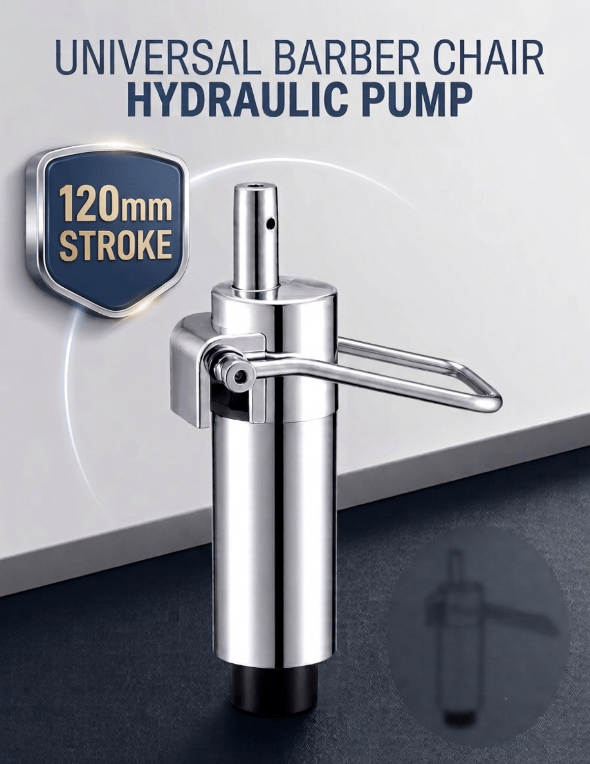 Hydraulikpumpe für Barberstühle & Friseurstühle | Universal Ersatz-Hydraulikzylinder mit 120 mm Hub