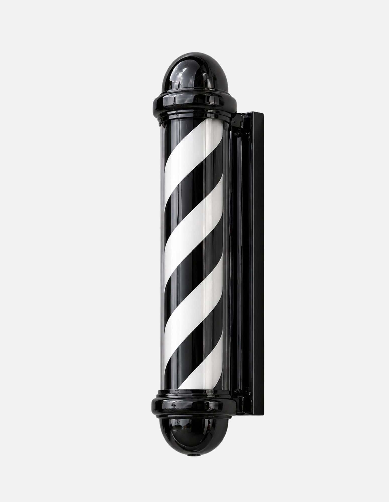 Rotující barber pole – černá a stříbrná