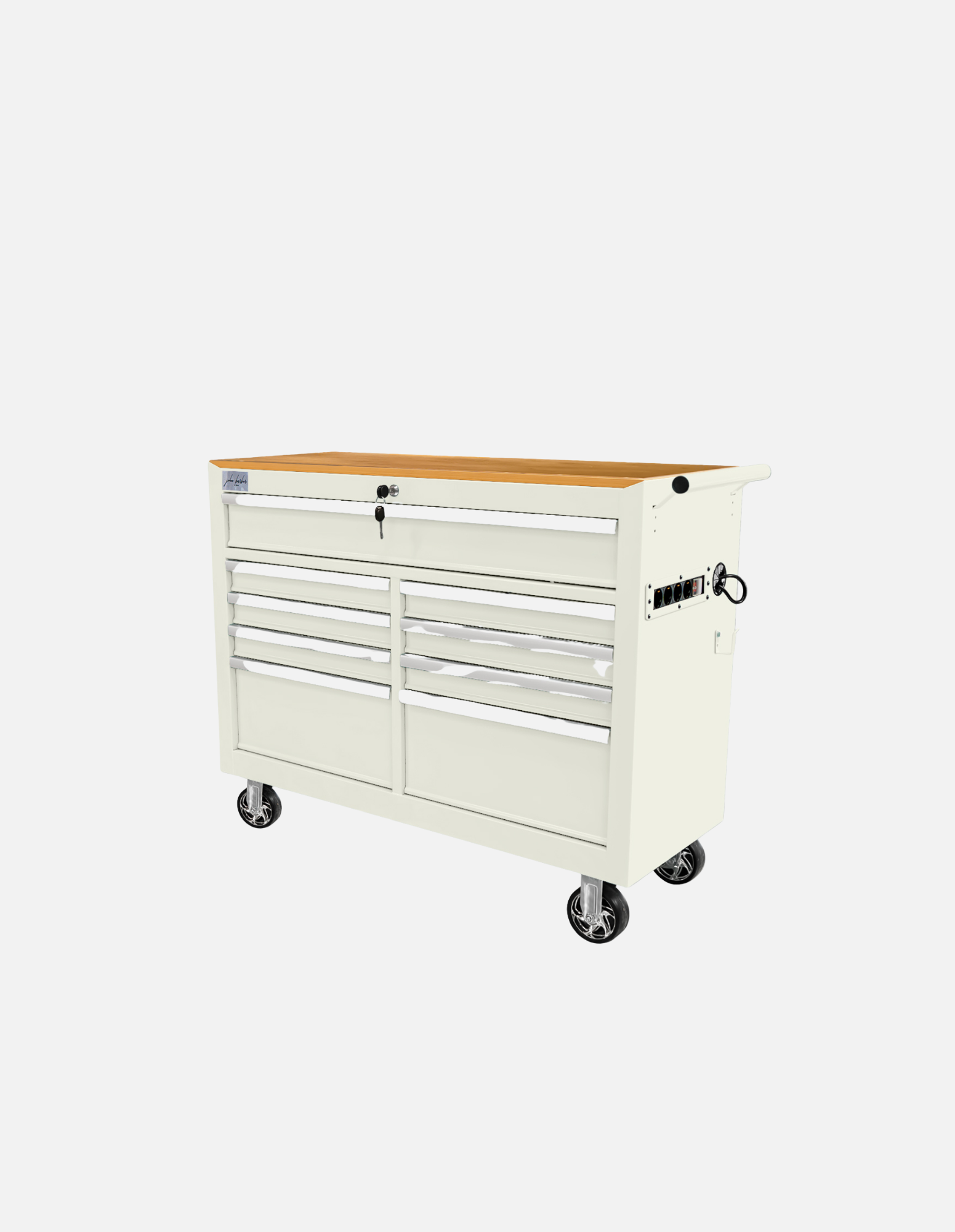 BARBER ROLLWAGEN PRO XL - UV-STERILISATION - HOLZ ARBEITSPLATTE - EINGEBAUTER STECKDOSE