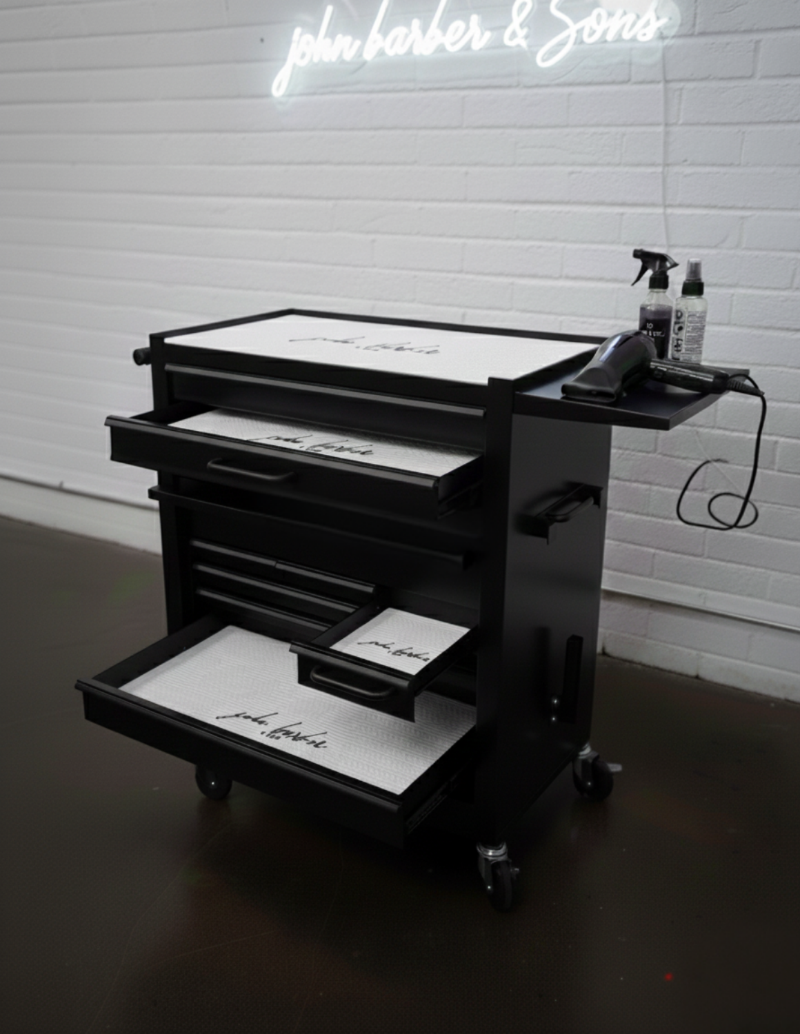 BARBER TROLLEY PRO – Κινητό καρότσι σε διάφορα χρώματα – Απολύμανση UV – Καρότσι κουρείου