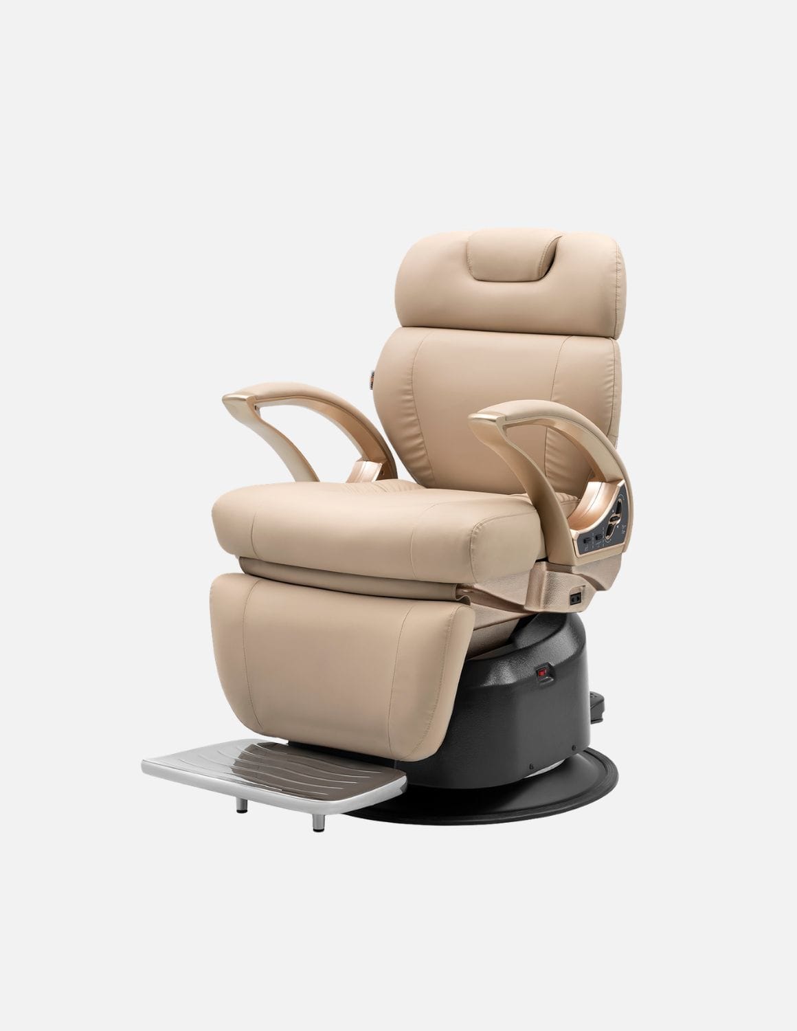 JBS e-Opus 1.0 Beige — Fully Electric Barber Chair & Salon Chair with Electric Height Adjustment, Electric Recline, Electric Leg Rest & Memory Function | Premium Chair for Barbershops, Hair Salons & Studios