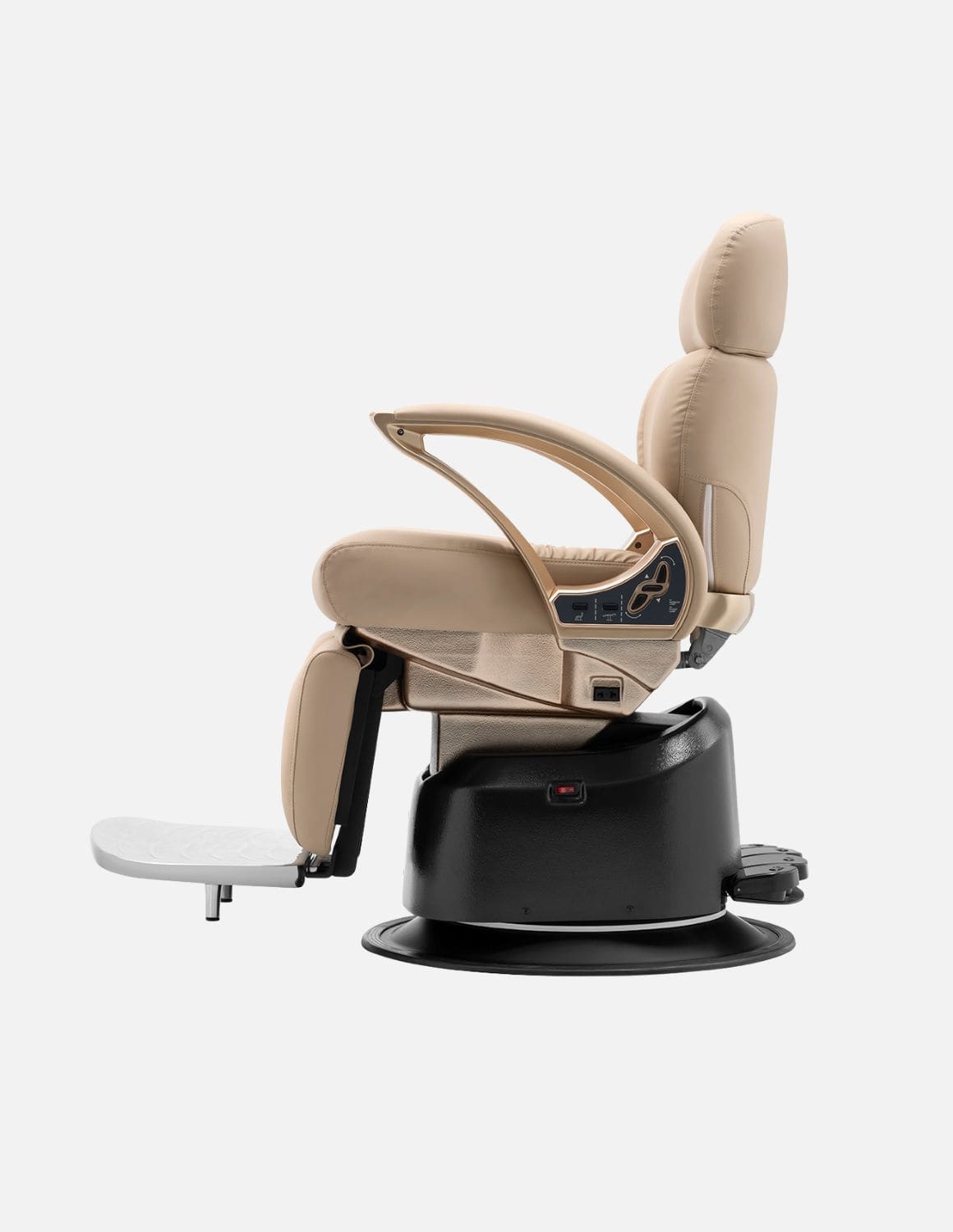 JBS e-Opus 1.0 Beige — Fully Electric Barber Chair & Salon Chair with Electric Height Adjustment, Electric Recline, Electric Leg Rest & Memory Function | Premium Chair for Barbershops, Hair Salons & Studios