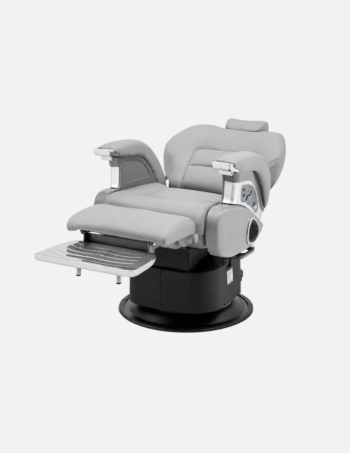 JBS e-Prestige 1.0 Grau — Vollelektrischer Barberstuhl & Friseurstuhl mit elektrischer Höhenverstellung, elektrischer Neigung & Memory-Funktion | Premium-Stuhl für Barbershop, Friseursalon & Studio