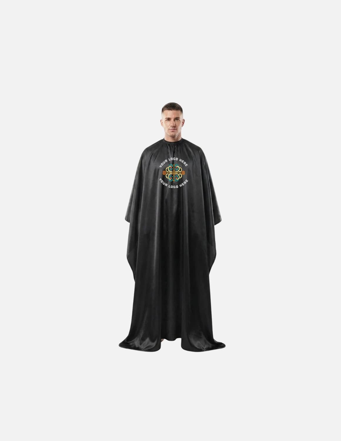 Premium Satin Barber Cape in Silk Look – Embroidered with Your Logo | Hairdressing Cape & Satin Cape