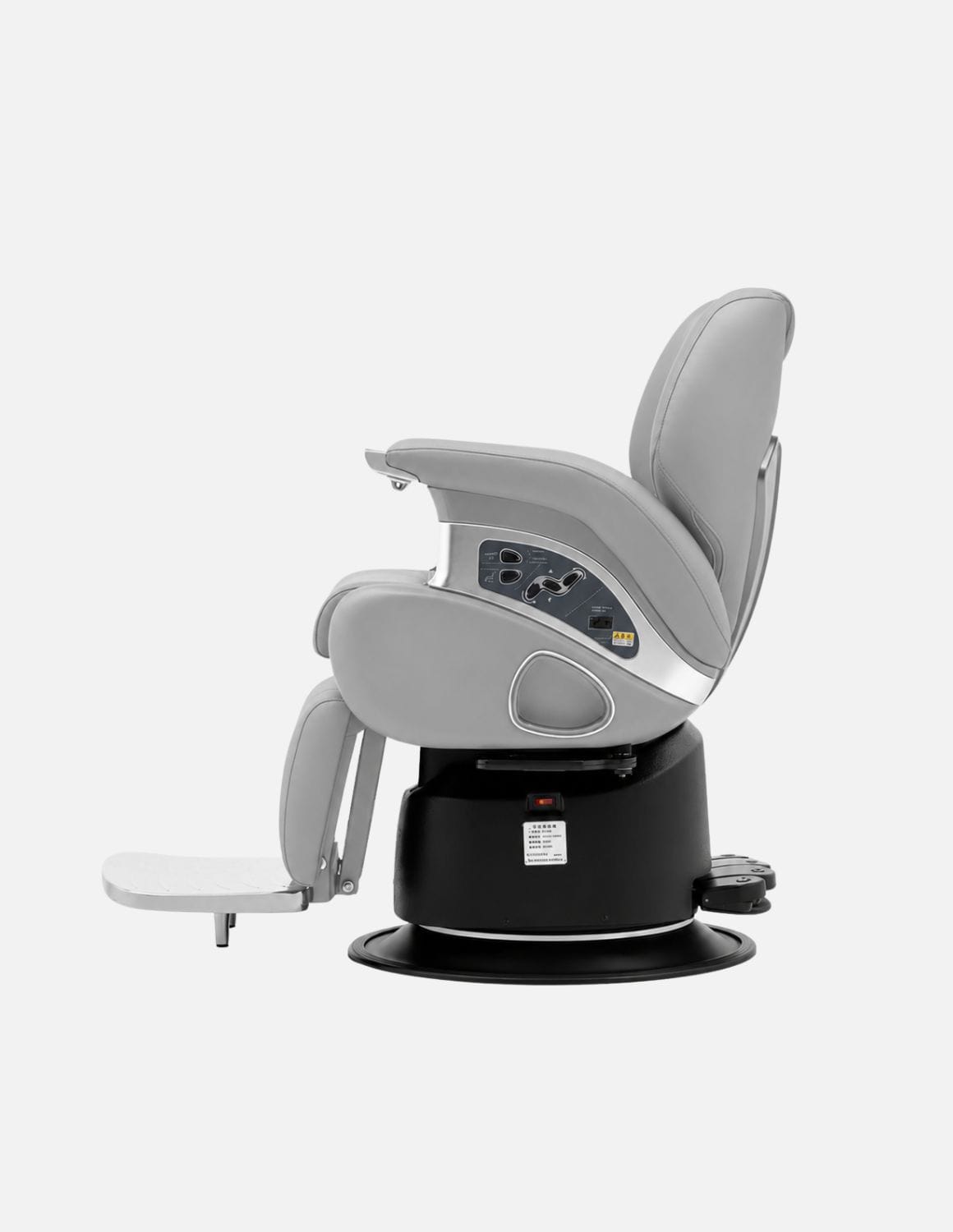 JBS e-Prestige 1.0 Grau — Vollelektrischer Barberstuhl & Friseurstuhl mit elektrischer Höhenverstellung, elektrischer Neigung & Memory-Funktion | Premium-Stuhl für Barbershop, Friseursalon & Studio