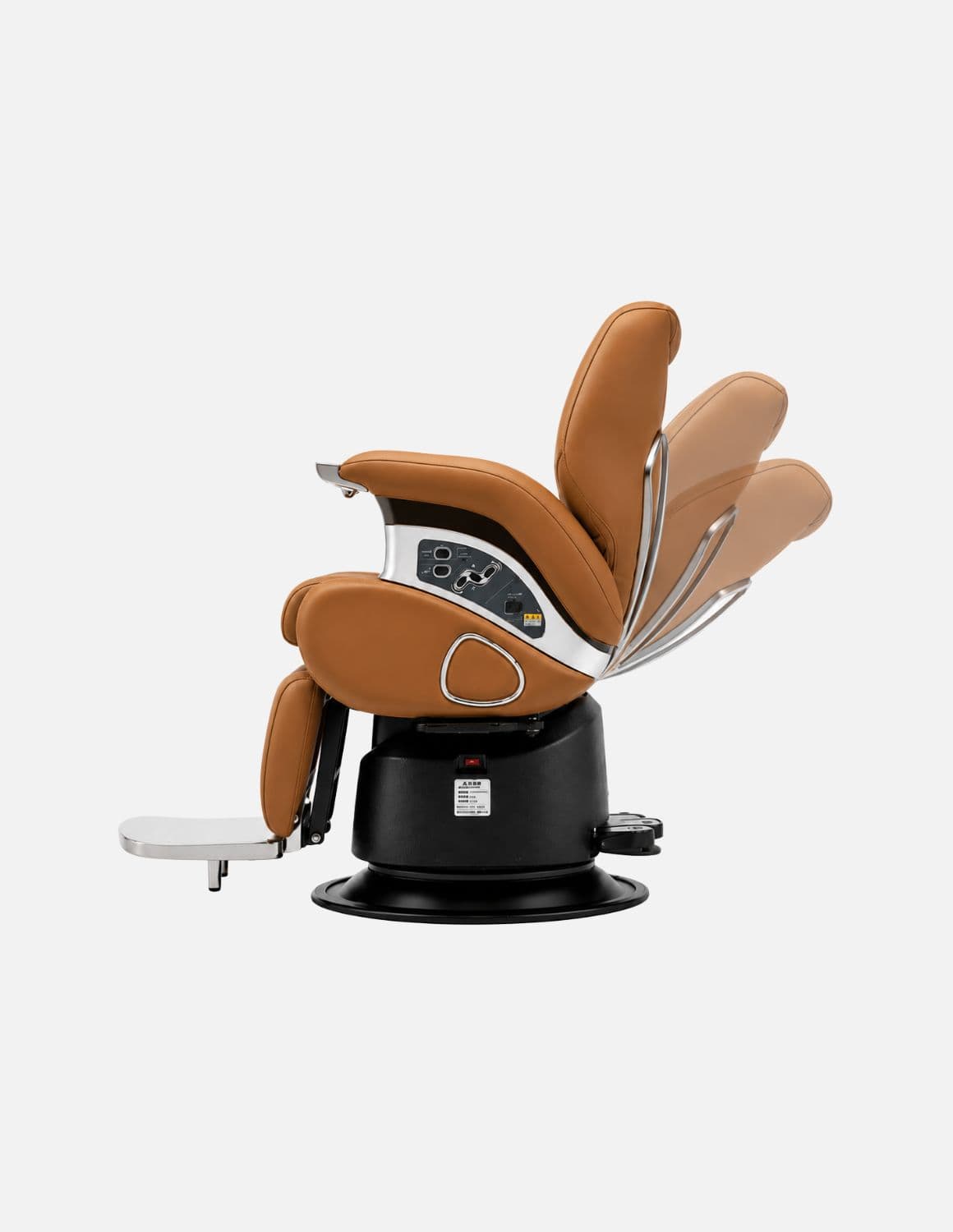 JBS e-Prestige 1.0 Camel — Fully Electric Barber Chair & Hairdressing Chair with Electric Height Adjustment, Electric Recline & Memory Function | Premium Chair for Barbershops, Hair Salons & Studios