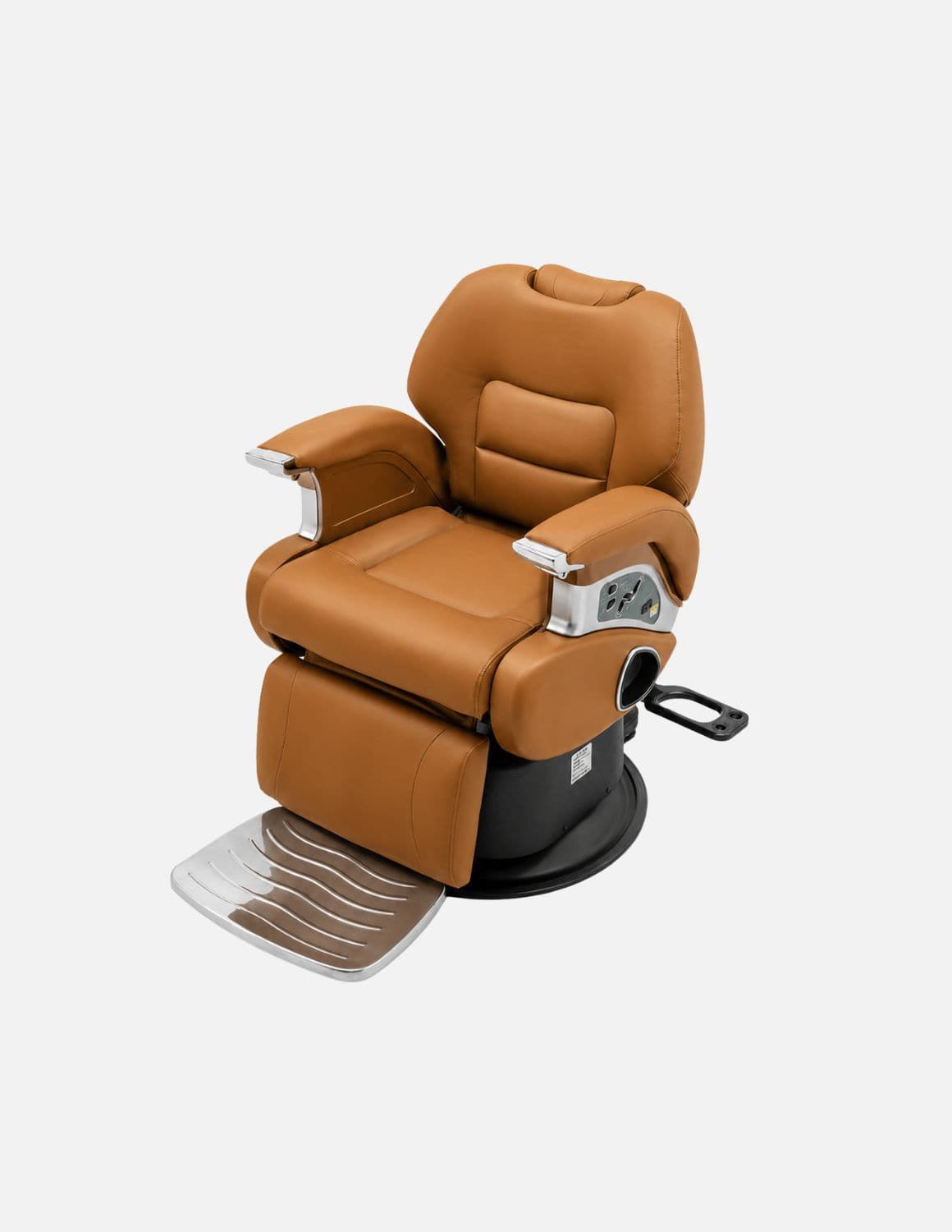 JBS e-Prestige 1.0 Camel — Fully Electric Barber Chair & Hairdressing Chair with Electric Height Adjustment, Electric Recline & Memory Function | Premium Chair for Barbershops, Hair Salons & Studios
