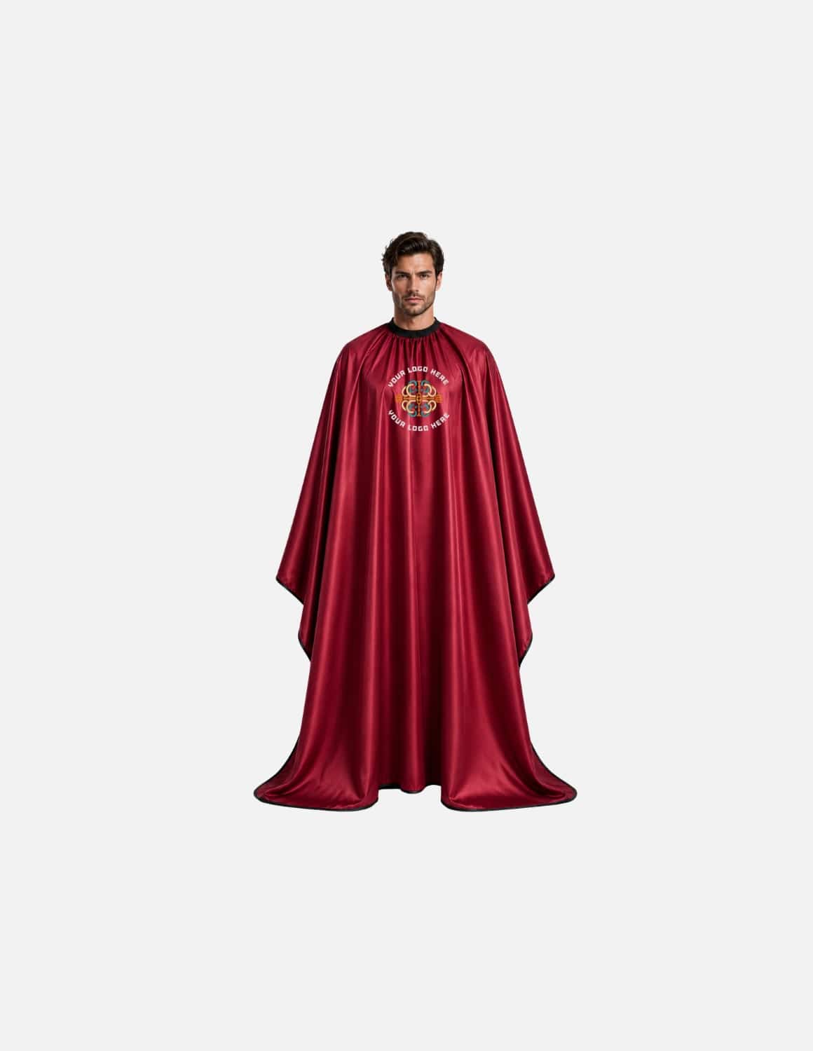 Premium Satin Barber Cape in Silk Look – Embroidered with Your Logo | Hairdressing Cape & Satin Cape