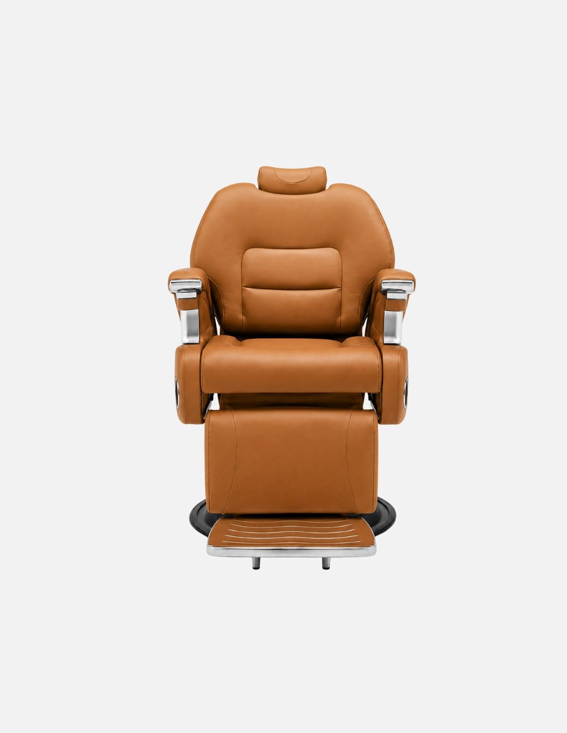 JBS e-Prestige 1.0 Camel — Fully Electric Barber Chair & Hairdressing Chair with Electric Height Adjustment, Electric Recline & Memory Function | Premium Chair for Barbershops, Hair Salons & Studios