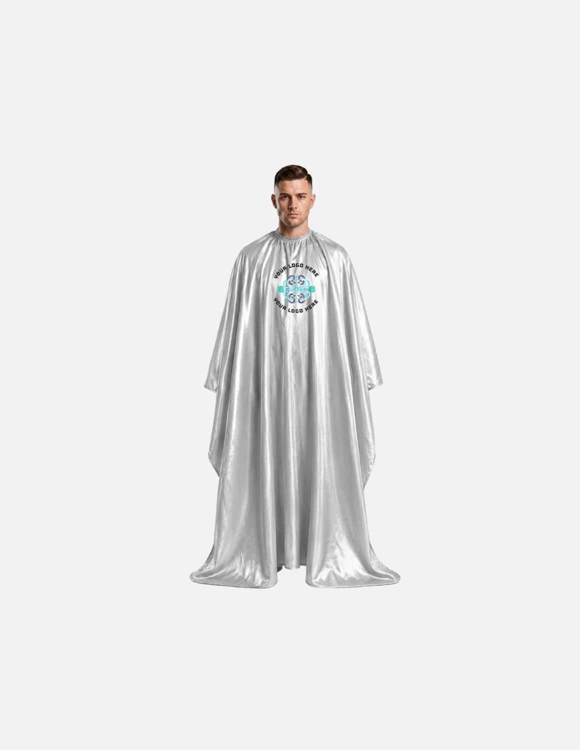 Premium Satin Barber Cape in Silk Look – Embroidered with Your Logo | Hairdressing Cape & Satin Cape