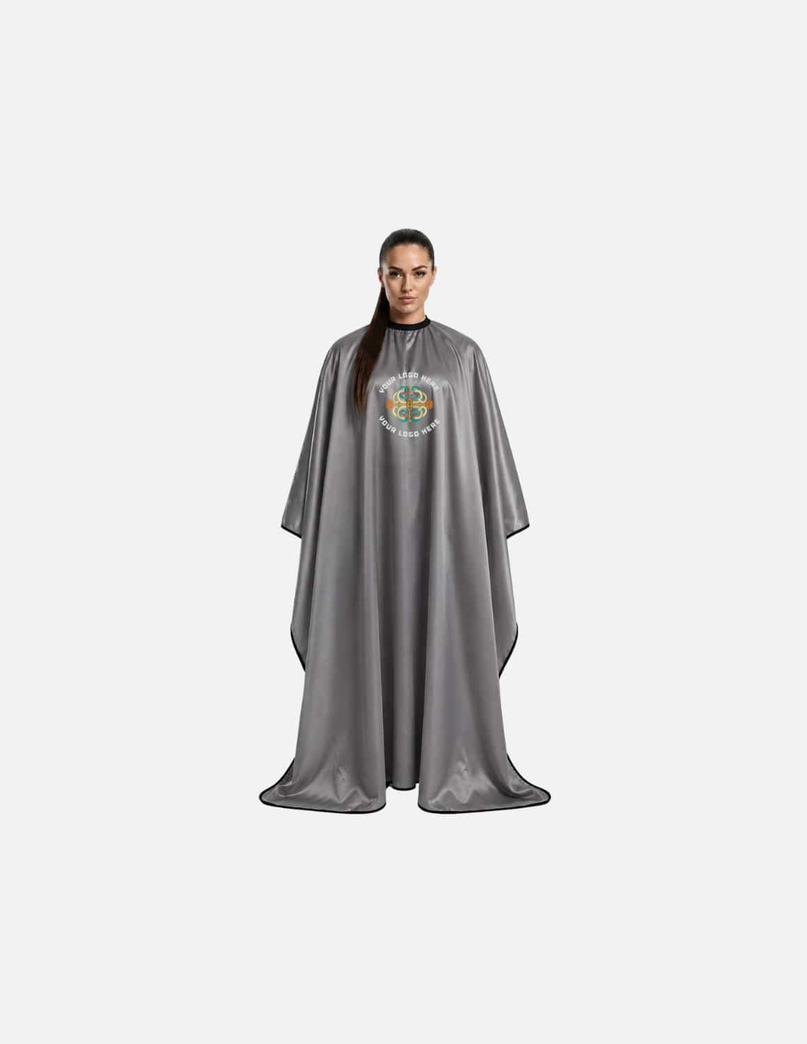 Premium Satin Barber Cape in Silk Look – Embroidered with Your Logo | Hairdressing Cape & Satin Cape