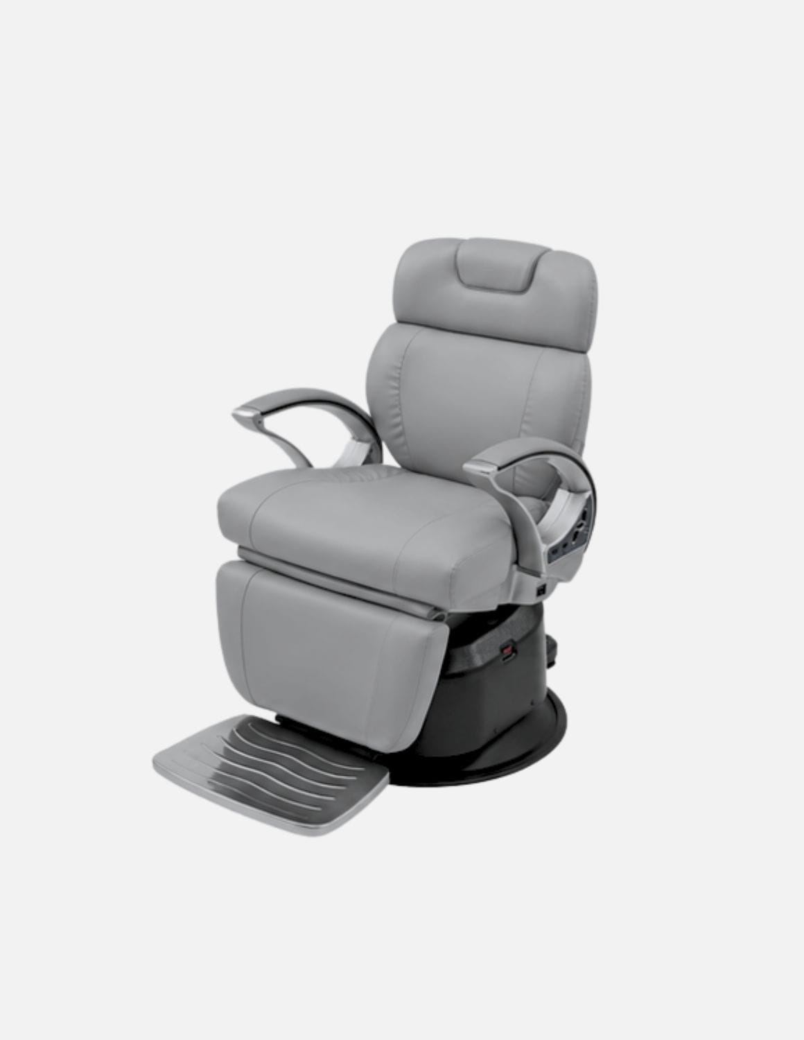 JBS e-Opus 1.0 Grau — Vollelektrischer Barberstuhl & Friseurstuhl mit elektrischer Höhenverstellung, elektrischer Neigung, elektrischer Beinstütze & Memory-Funktion | Premium-Stuhl für Barbershop, Friseursalon & Studio
