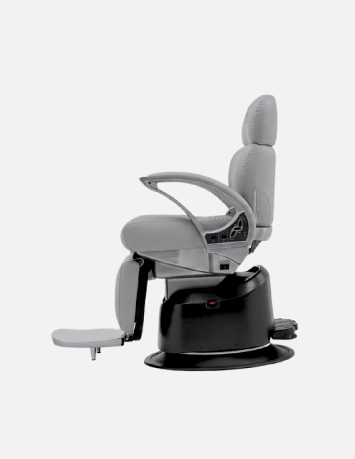 JBS e-Opus 1.0 Grau — Vollelektrischer Barberstuhl & Friseurstuhl mit elektrischer Höhenverstellung, elektrischer Neigung, elektrischer Beinstütze & Memory-Funktion | Premium-Stuhl für Barbershop, Friseursalon & Studio