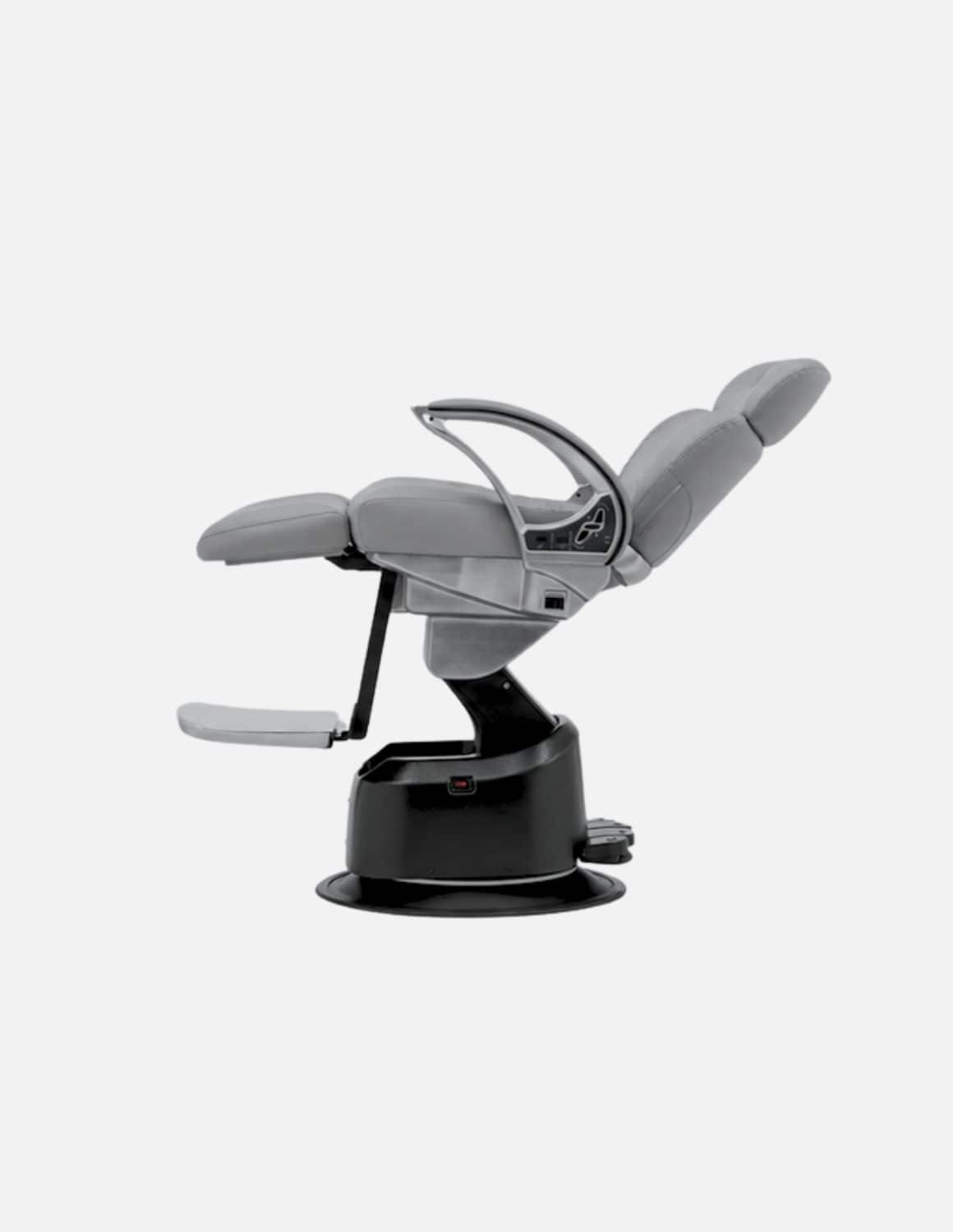 JBS e-Opus 1.0 Grau — Vollelektrischer Barberstuhl & Friseurstuhl mit elektrischer Höhenverstellung, elektrischer Neigung, elektrischer Beinstütze & Memory-Funktion | Premium-Stuhl für Barbershop, Friseursalon & Studio