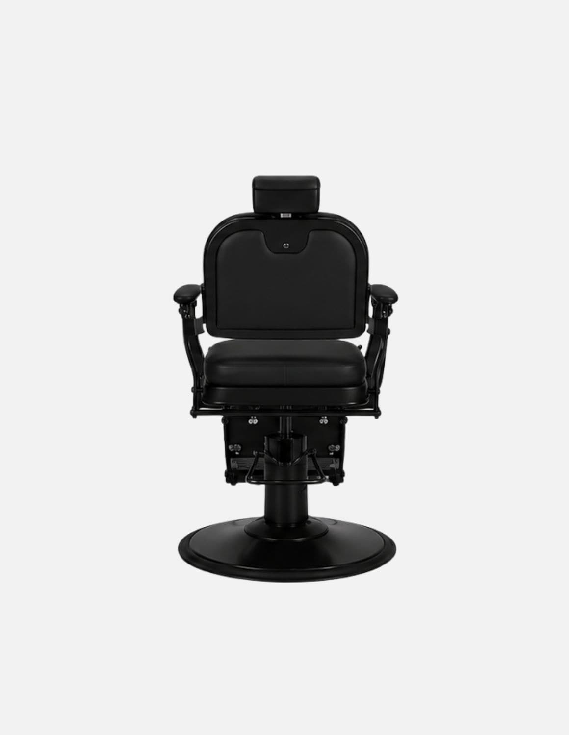 Atelier — Black Barber Chair & Salon Chair in a Minimalist Design | Slim Hydraulic Chair with Reclining Backrest — Chrome or Matte Black Frame