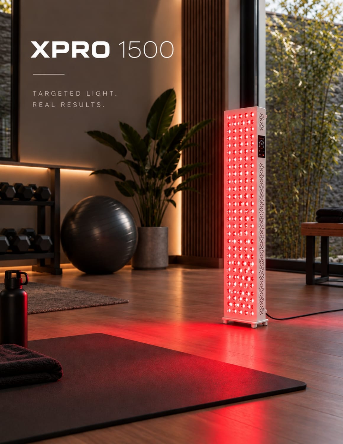 لوحة العلاج بالضوء الأحمر XPRO 1500 مع 7 أطوال موجية وأداء قوي. مثالية للاستوديوهات والمنزل – قدّم خدمات العافية وحقق إيرادات إضافية.