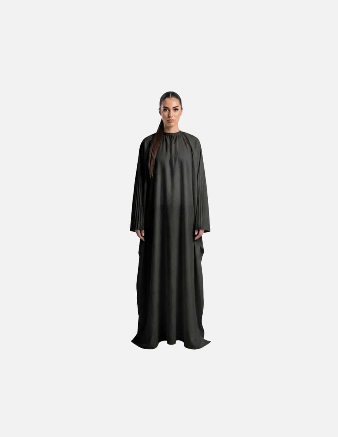 The Monarch – Premium satincape med plisserade kimonoärmar i sidenlook | Frisörkappa & satincape