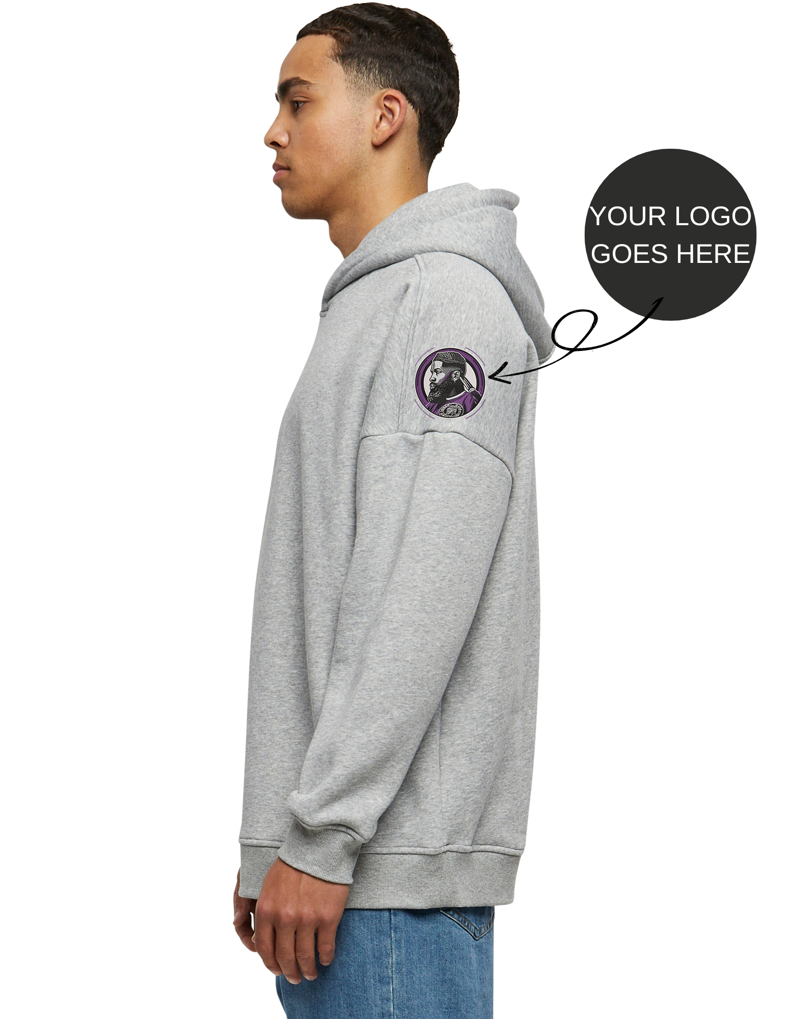 Oversized hoodie met jouw logo