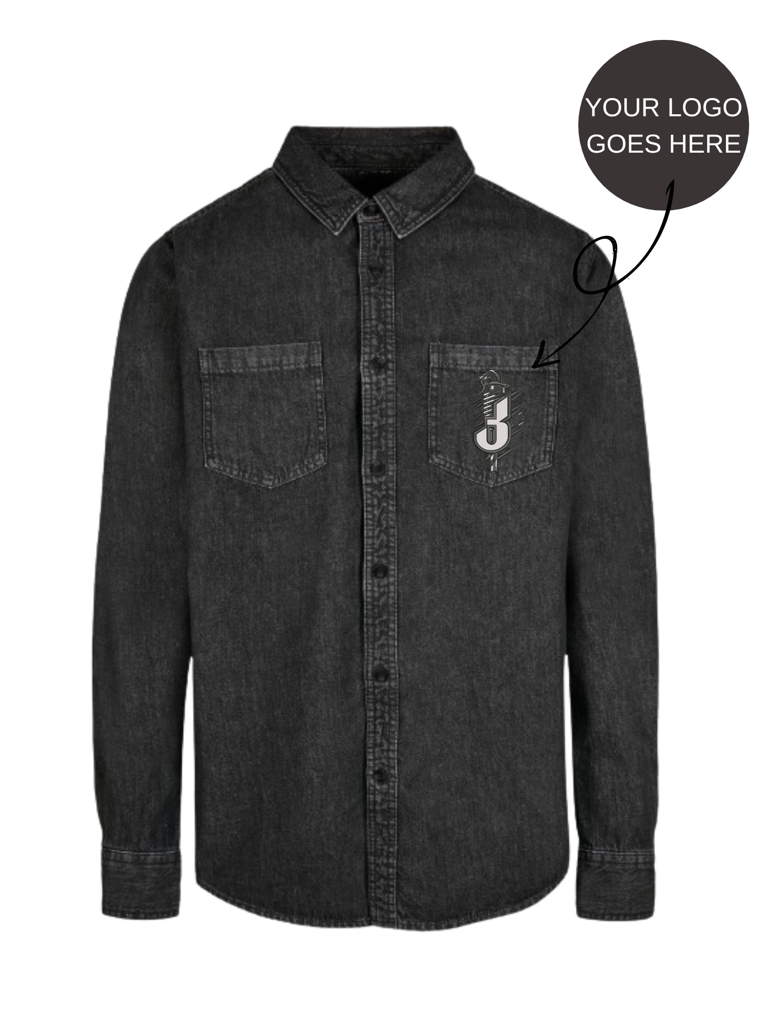 Chemise de style denim avec ton logo