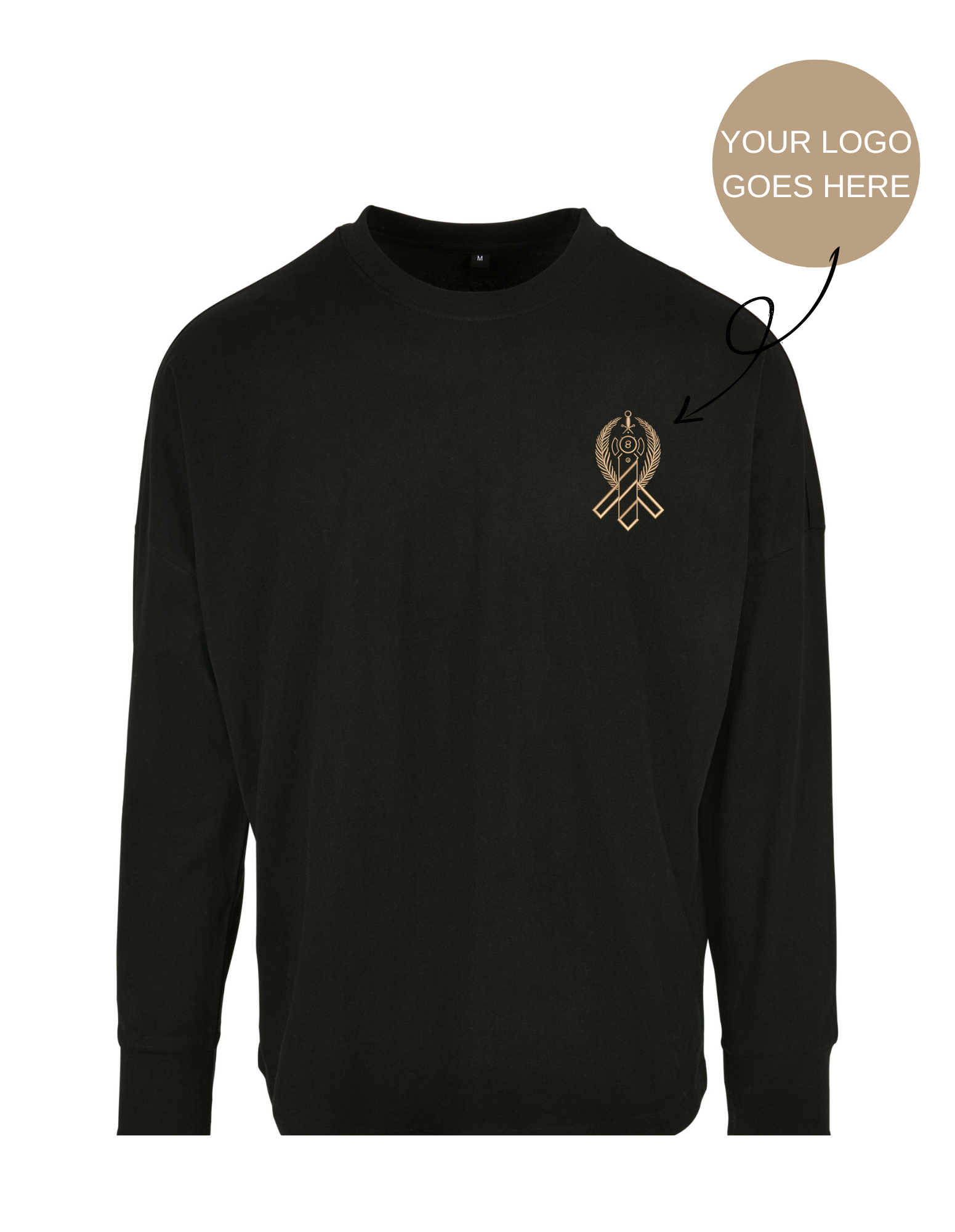 Loose long-sleeved store top with your logo